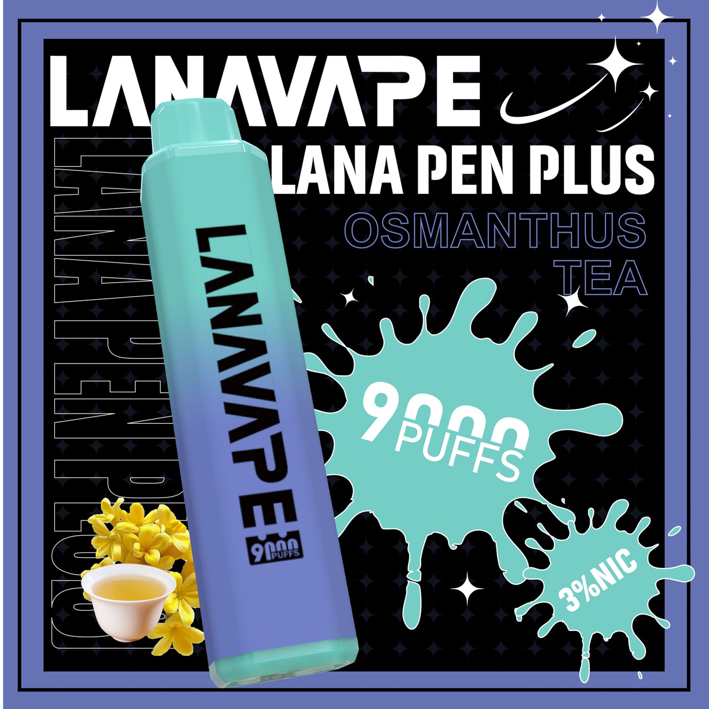 【LANA 9000口拋棄式】LANA PEN PLUS一次性電子煙 | 15ML大容量 | 具有變色LED燈設計 | VAKA糖果雲煙館